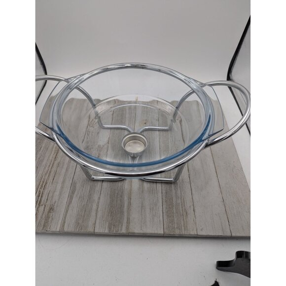 International Silver Modernist 2 Quart Round Food Warmer Dish Chafing Casserole - Picture 5 of 8